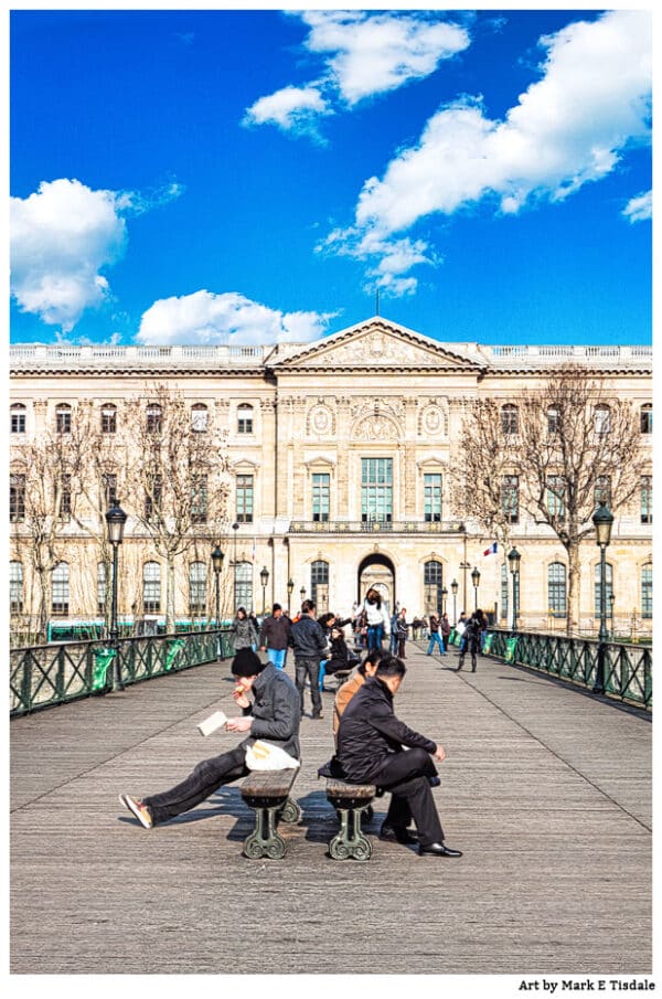 The Pont Des Arts Outside The Louvre - Paris City Scene Print by Mark Tisdale