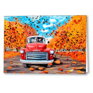Red GMC Pickup - Classic Truck Greeting Card