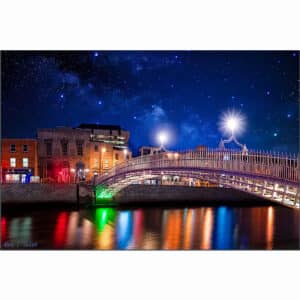 River Liffey At Night - Dublin Art Print