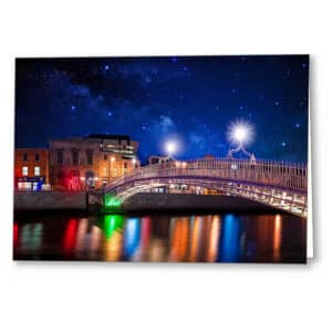 River Liffey At Night - Dublin Greeting Card