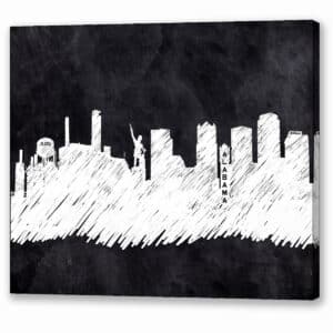 The Skyline - Birmingham - Alabama Canvas Print with mirror wrap
