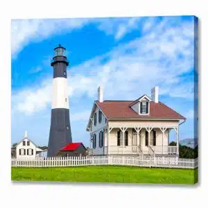 Tybee Island Lighthouse - Georgia Coast Canvas Print - Mirrored Wrap