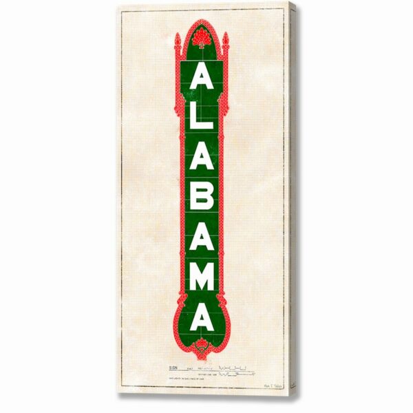 Alabama Theatre Marquee Designs - Canvas Print with mirror wrap