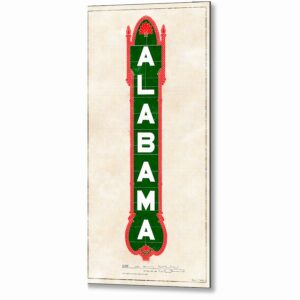 Alabama Theatre Sign - Illustrated Birmingham Metal Print