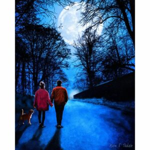 Almost Home - Walking By Moonlight Art Print