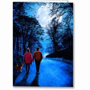 Almost Home - Walking By Moonlight Greeting Card