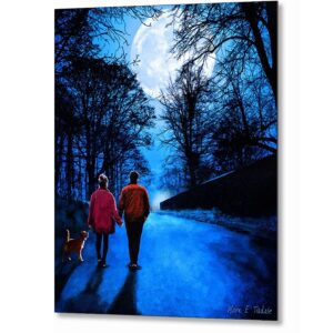 Almost Home - Walking By Moonlight Metal Print