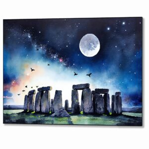 Amazing Night - Stonehenge Metal Print