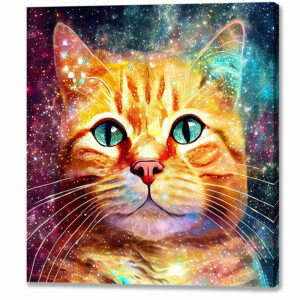 Among The Stars - Ginger Cat Canvas Print