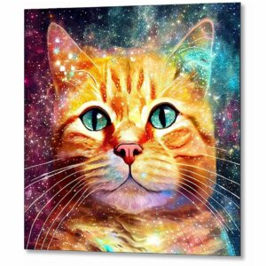 Among The Stars - Ginger Cat Metal Print