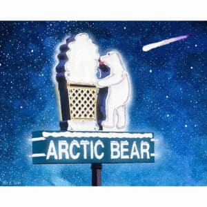 Arctic Bear Neon Sign - Albany Georgia Art Print