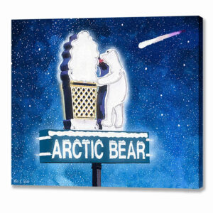 Arctic Bear Neon Sign - Albany Georgia Canvas Print