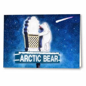 Arctic Bear Neon Sign - Albany Georgia Greeting Card