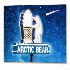 Arctic Bear Neon Sign - Albany Georgia Metal Print