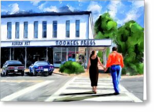 Crossing College Street - Auburn Greeting Card