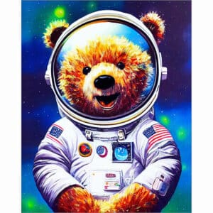 Astronaut - Teddy Bear Art Print