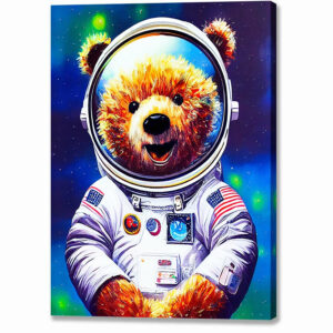 Astronaut - Teddy Bear Canvas Print