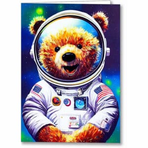 Astronaut - Teddy Bear Greeting Card