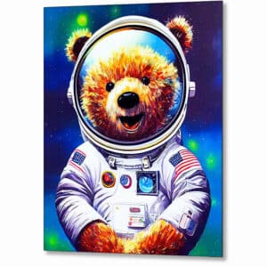 Astronaut - Teddy Bear Metal Print