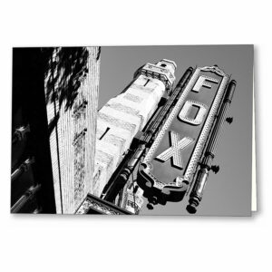 Atlanta Fox Theatre - Black and White Greeting Card