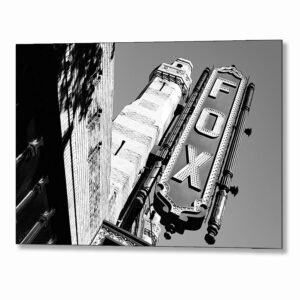 Atlanta Fox Theatre - Black and White Metal Print