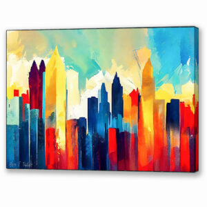 Atlanta Skyline - Abstract Canvas Print