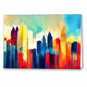 Atlanta Skyline - Abstract Greeting Card