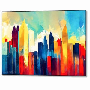 Atlanta Skyline - Abstract Metal Print