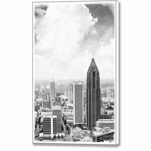 Atlanta Skyline - Black And White Canvas Print