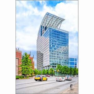 Presenting The Pinnacle - Buckhead Atlanta Art Print - 22-Story Skyscraper with Curved Sail Glass Roof