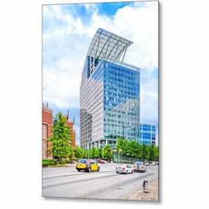 Presenting The Pinnacle - Buckhead Atlanta Metal Print - 22-Story Skyscraper with Curved Sail Glass Roof