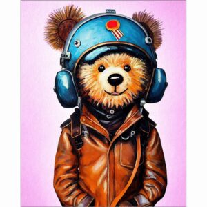 Aviator Amelia Bearhart - Teddy Bear Art Print