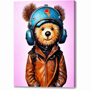 Aviator Amelia Bearhart - Teddy Bear Canvas Print