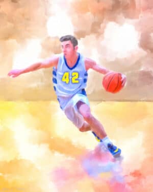 Basketball Player Art - Abstract Action Art Print