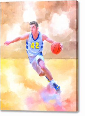 Basketball Player Art - Abstract Action Canvas Print