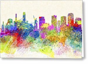 Birmingham Skyline Art - Colorful Alabama Greeting Card