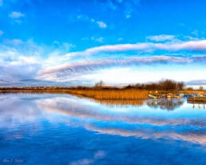 Blue Skies Over The River Corrib - Galway Ireland Art Print