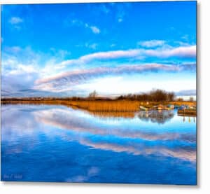 Blue Skies Over The River Corrib - Galway Ireland Metal Print