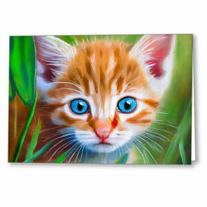 Bright Eyed Kitten - Ginger Cat Greeting Card