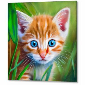 Bright Eyed Kitten - Ginger Cat Metal Print