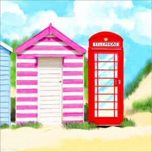 Britain In Summer - Red Telephone Box Art Print