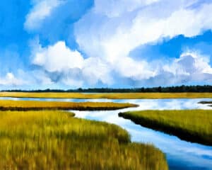 Cape Cod Salt Marsh - Abstract Landscape Art Print