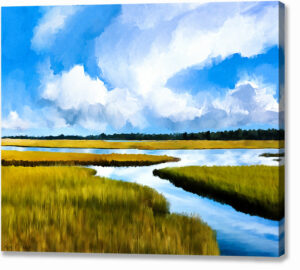 Cape Cod Salt Marsh - Abstract Landscape Canvas Print