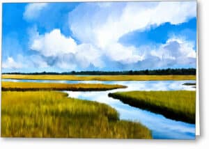 Cape Cod Salt Marsh - Abstract Landscape Greeting Card