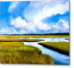 Cape Cod Salt Marsh - Abstract Landscape Metal Print