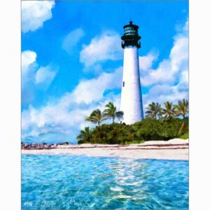 Cape Florida Light - Key Biscayne Art Print