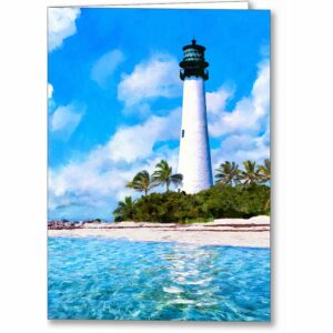Cape Florida Light - Key Biscayne Greeting Card