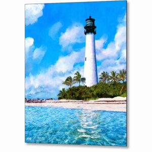 Cape Florida Light - Key Biscayne Metal Print