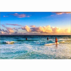 Caribbean Coast At Sunset - Playa del Carmen Art Print