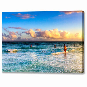 Caribbean Coast At Sunset - Playa del Carmen Canvas Print